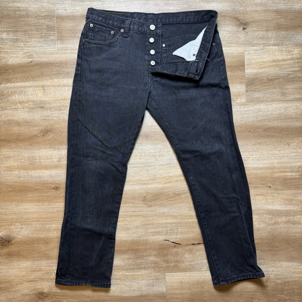 Vintage Levi's 501 Jeans Men 32x26 Black Straight‎ Leg Button Fly Made in USA